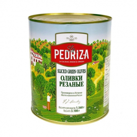 Оливки La Pedriza Резаные 3,1кг Сухой Вес 1,56кг ж/б