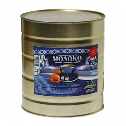 Молоко Цельное Сгущенное с Сахаром 8,5% 3,8кг